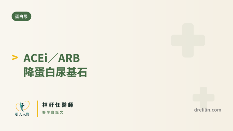 ACEi ARB 蛋白尿 封面圖,引人入腎林軒任醫師