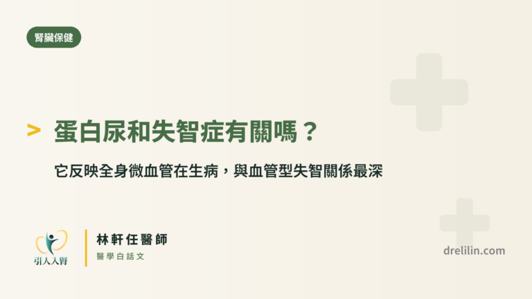 蛋白尿與失智症 封面圖，引人入腎林軒任醫師