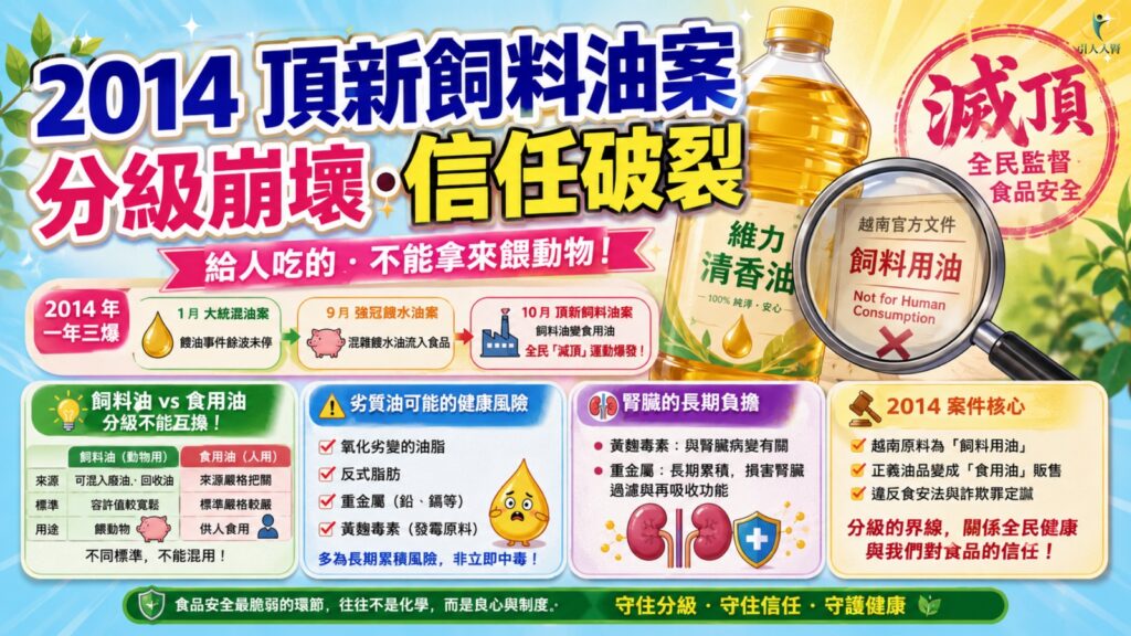 飼料油能吃嗎?2014 頂新事件與分級信任的崩壞 懶人包