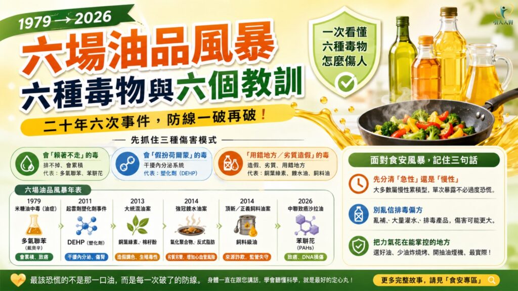 台灣二十年油品風暴:那些下肚的毒怎麼傷人? 懶人包