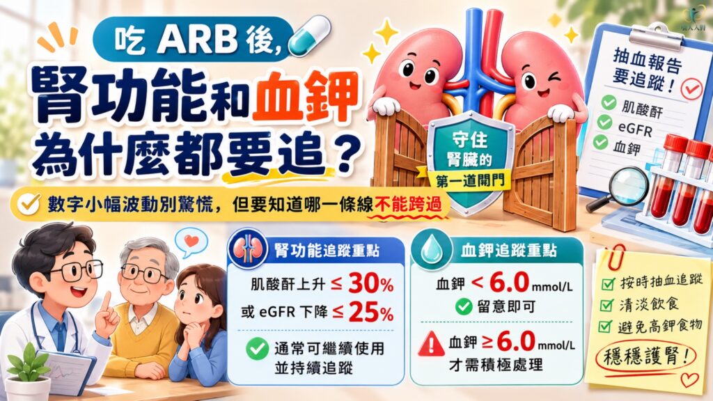 吃 ARB 後,腎功能和血鉀為什麼都要追? 懶人包