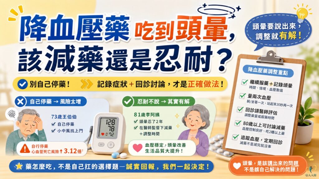降血壓藥吃到頭暈,該減藥還是忍耐? 懶人包