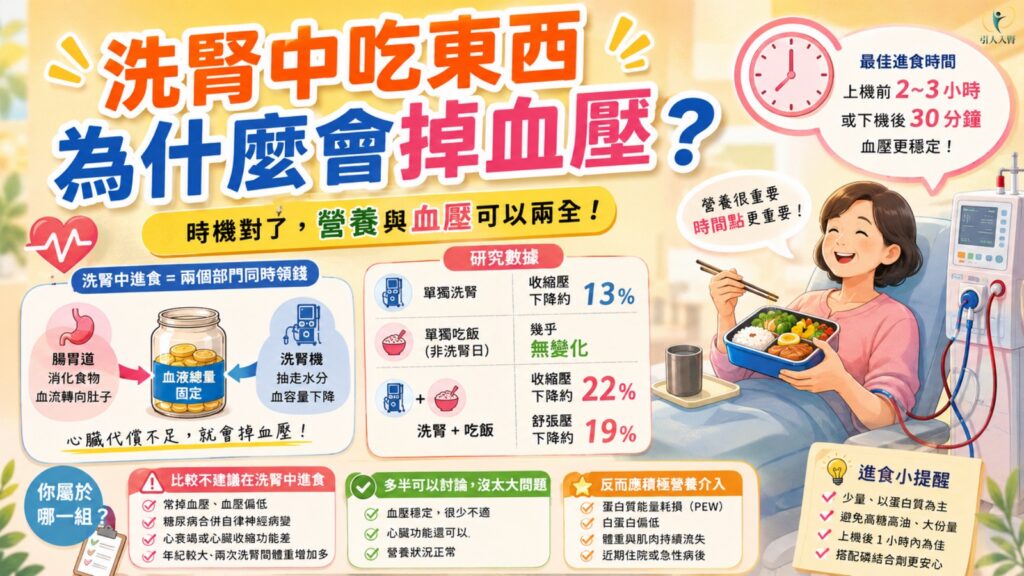 洗腎中吃東西為什麼會掉血壓? 懶人包