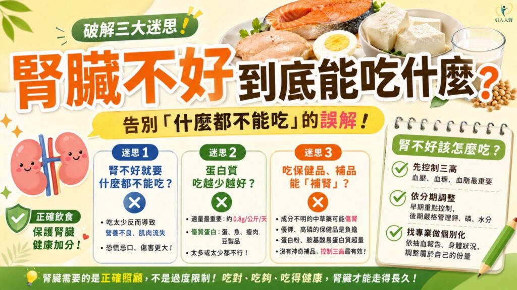 腎臟不好到底能吃什麼?破解「什麼都不能吃」的三大迷思 懶人包