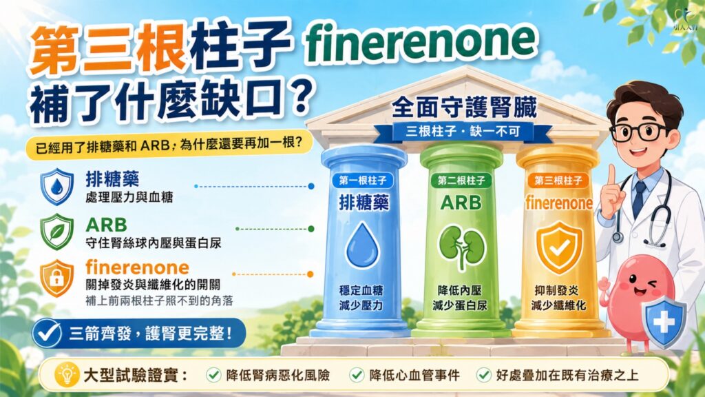 第三根柱子 finerenone,補了什麼缺口? 懶人包