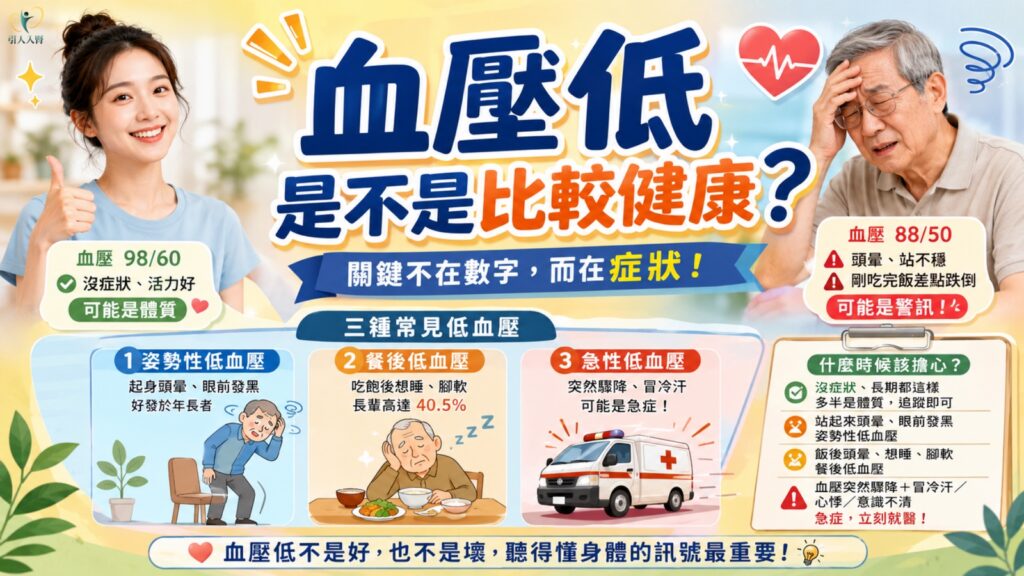 血壓低是不是比較健康? 懶人包