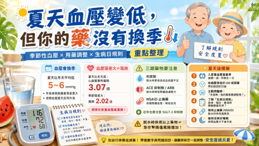 夏天血壓變低,但你的藥沒有換季 懶人包