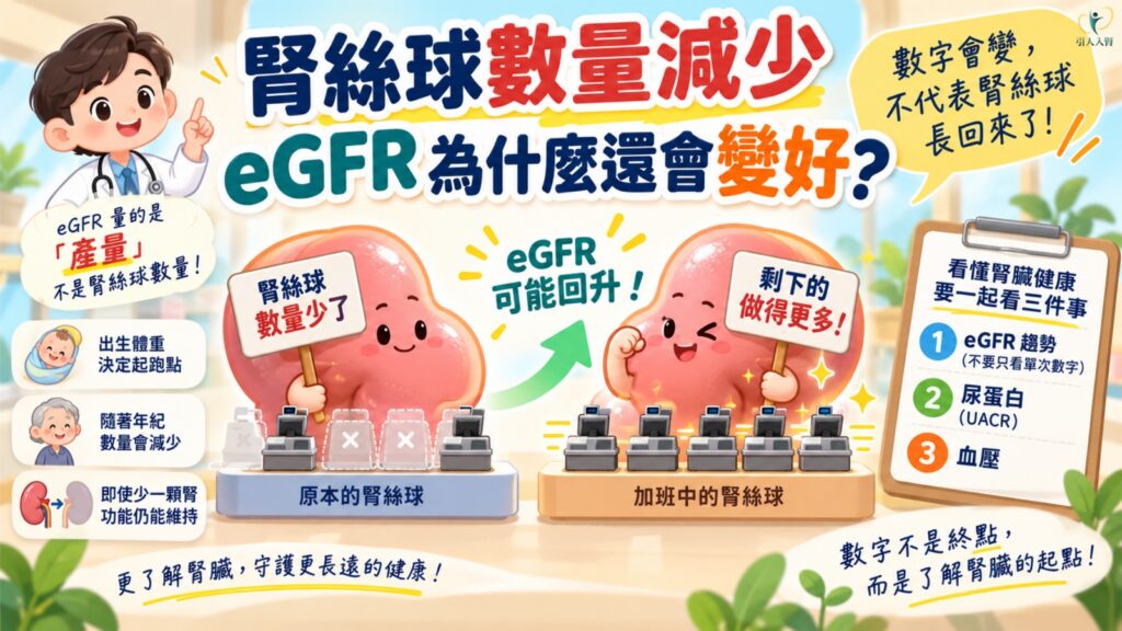 腎絲球數量減少,eGFR 為什麼還會變好? 懶人包